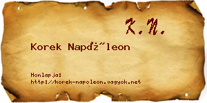 Korek Napóleon névjegykártya